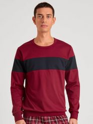 Calida Bluza w kolorze bordowo-czarnym rozmiar: M. Czerwone bluzy Calida, m, bez wzorów, z bawełny, bez kaptura. Za 151.90 zł.