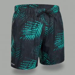 Spodenki surfingowe męskie Olaian 100 Palm 15". Niebieskie odzież kąpielowa OLAIAN, l, bez wzorów, z materiału, sportowe. Za 49.99 zł.