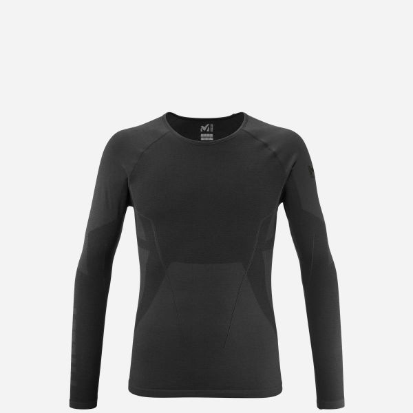 Koszulka termoaktywna męska MILLET Drynamic Soft Ls Tee M. Czarne bielizna termoaktywna Millet, na zimę, m, bez wzorów, z dzianiny, bez ramiączek, trekkingowe. Za 299.90 zł.