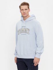Tommy Jeans Bluza Varsity DM0DM18401 Błękitny Regular Fit. Niebieskie bluzy Tommy Jeans, m, bez wzorów, z bawełny, bez kaptura. Za 279.99 zł.