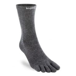 Skarpetki Injinji Liner Crew Wool. Szare skarpety Injinji, bez wzorów, ze skóry. Za 137.50 zł.