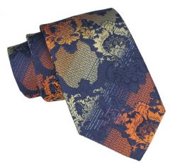 Klasyczny Krawat Męski - ALTIES - Duży Wzór, Jesienne Kolory. Krawaty i muchy Alties, bez wzorów, z tkaniny. Za 49.00 zł.