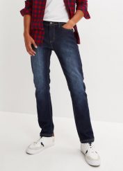 Dżinsy termiczne Regular Fit Straight, z ciepłą spodnią stroną. Niebieskie jeansy bonprix, m. Za 189.99 zł.