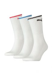 Skarpety Puma Sport Crew Stripe 3Pack białe. Białe skarpetki sportowe Puma, bez wzorów, z bawełny. Za 45.99 zł.