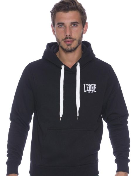 Męska bluza Leone 1947 Apparel Logo z haftem. Czarne bluzy z kapturem LEONE 1947 APPAREL, l, bez wzorów, z bawełny, z kapturem. Za 126.26 zł.