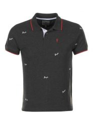 Peak Mountain Koszulka polo "Clamar" w kolorze antracytowym rozmiar: L. Czarne koszulki polo Peak Mountain, l, bez wzorów, z bawełny, bez kołnierzyka, bez ramiączek. Za 83.62 zł.