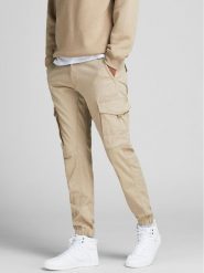 Jack&Jones Joggery Paul 12193754 Beżowy Slim Fit. Brązowe joggery i bojówki Jack&Jones, m, bez wzorów, z bawełny. Za 169.99 zł.