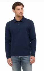 Męski Longsleeve Mustang Style Portis Dark Sapphire 1016881 4136. Niebieskie bluzki z długim rękawem Mustang, m, bez wzorów, bez kołnierzyka, bez ramiączek. Za 119.99 zł.