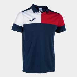 Polo Joma Crew V. Czerwone koszulki polo sportowe Joma, bez wzorów, bez kołnierzyka, bez ramiączek, do piłki nożnej. W wyprzedaży za 114.60 zł.