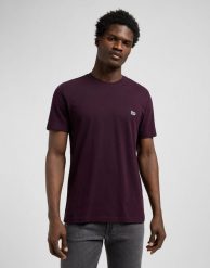 MESKA KOSZULKA LEE SS PATCH LOGO TEE DEEP WINE 112370738. T-shirty Lee, m, bez wzorów, bez kołnierzyka, bez ramiączek. Za 79.99 zł.