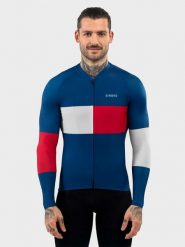 Siroko Koszulka kolarska "M2 Vezzana" w kolorze niebiesko-biało-czerwonym rozmiar: M. Białe t-shirty sportowe SIROKO, bez wzorów, bez ramiączek, rowerowe. Za 253.45 zł.
