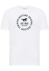Męski T-Shirt Mustang Style Alex General White 1017992 2045. Białe t-shirty Mustang, m, bez wzorów, bez kołnierzyka, bez ramiączek. Za 79.99 zł.