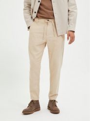 Selected Homme Chinosy 16087636 Beżowy Slim Tapered Fit. Brązowe eleganckie spodnie Selected Homme, m, z bawełny. Za 219.99 zł.