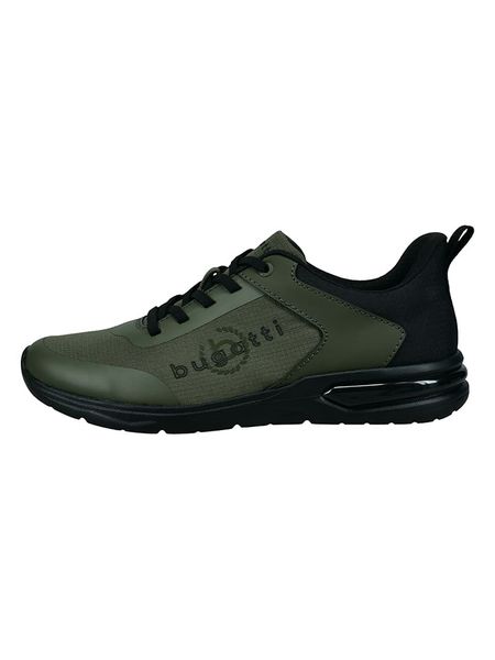 Bugatti Sneakersy "Nubia" w kolorze zielono-czarnym rozmiar: 44. Czarne buty sportowe casual Bugatti, bez wzorów, bez zapięcia. Za 177.32 zł.