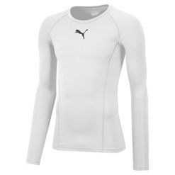 Koszulka piłkarska męska PUMA Liga Baselayer termoaktywna. Białe bielizna termoaktywna Puma, m, bez wzorów, z elastanu, bez ramiączek, do piłki nożnej. Za 118.91 zł.