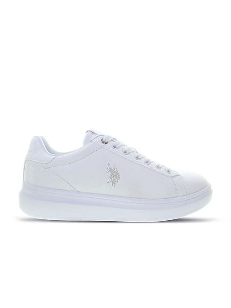 U.S. Polo Assn. Sneakersy w kolorze białym rozmiar: 41. Białe buty sportowe casual U.S. Polo Assn., bez wzorów, z okrągłym noskiem, bez zapięcia. Za 175.67 zł.