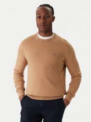 Tommy Hilfiger Sweter MW0MW28046 Beżowy Regular Fit. Brązowe swetry rozpinane Tommy Hilfiger, m, bez wzorów, z bawełny, bez kołnierzyka, bez ramiączek. Za 519.99 zł.