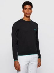 Boss Sweter Riston 50440679 Czarny Regular Fit. Czarne swetry rozpinane Boss, m, bez wzorów, z bawełny, bez kołnierzyka, bez ramiączek. Za 629.99 zł.