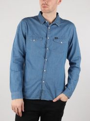 LEE SS CHETOPA SHIRT MĘSKA KOSZULA JEANSOWA MEDIEVAL BLUE L66AJO13 112116301. Niebieskie koszule Lee, l, bez wzorów, z jeansu, bez kołnierzyka, bez ramiączek. Za 149.99 zł.