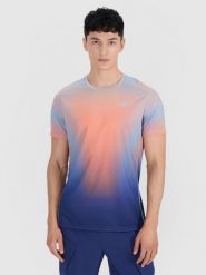 4F T-shirt treningowy regular szybkoschnący męski 4F x Robert Lewandowski - turkusowy S. Niebieskie t-shirty 4F, m, bez wzorów, z dzianiny, bez kołnierzyka, bez ramiączek. Za 149.99 zł.