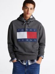 TOMMY JEANS Bluza w kolorze antracytowym rozmiar: L. Czarne bluzy Tommy Jeans, l, bez wzorów, z jeansu, z kapturem. Za 238.84 zł.