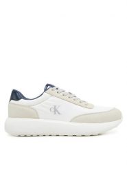 Calvin Klein Jeans Sneakersy Athleisure Runner Laceup Mix YM0YM01195 Biały. Białe buty sportowe casual Calvin Klein Jeans, bez wzorów, z jeansu, bez zapięcia. Za 259.99 zł.