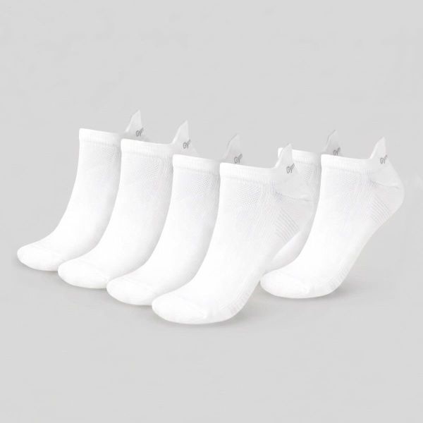 Skarpetki unisex bieganie niskie Tab. Białe skarpety GYMBEAM, bez wzorów, z elastanu. Za 34.90 zł.