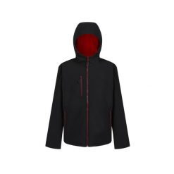 Kurtka wodoodporna z kapturem Regatta Navigate. Czarne kurtki przeciwdeszczowe Regatta, na lato, bez wzorów, z kapturem. Za 268.50 zł.