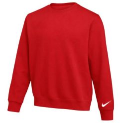 Bluza dresowa sportowa męska Park 26 Fleece Crew Swoosh. Czerwone bluzy bez kaptura Nike, m, bez wzorów, z bawełny, bez kaptura. Za 219.99 zł.