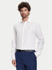 Tommy Hilfiger Koszula MW0MW39573 Biały Slim Fit. Białe koszule Tommy Hilfiger, m, bez wzorów, z bawełny, bez kołnierzyka, bez ramiączek. Za 389.99 zł.