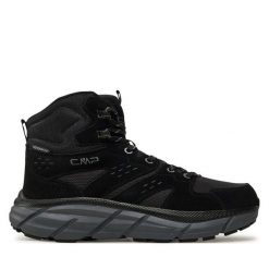 Trekkingi CMP. Czarne botki sznurowane CMP, bez wzorów, bez obcasa, bez zapięcia. Za 299.99 zł.