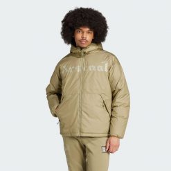 Kurtka Arsenal Seasonal Down. Szare kurtki Adidas, m, bez wzorów, z materiału, bez kaptura. W wyprzedaży za 654.50 zł.