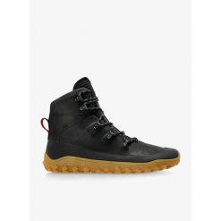 Buty turystyczne męskie Vivobarefoot Tracker Leather AT. Czarne buty trekkingowe VIVOBAREFOOT, bez wzorów, bez zapięcia, trekkingowe. Za 839.99 zł.