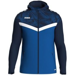 Bluza dresowa z kapturem zapinana na zamek Jako Iconic. Niebieskie bluzy z kapturem JAKO, xl, bez wzorów, z dresówki, z kapturem. Za 276.45 zł.