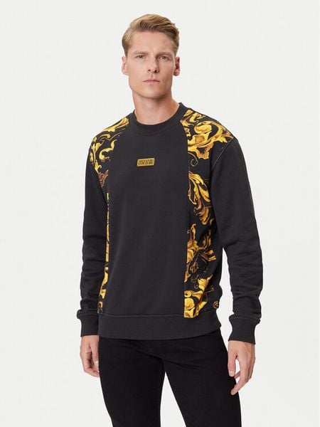 Versace Jeans Couture Bluza 79GAI335 FS201 Czarny Regular Fit. Czarne bluzy Versace Jeans Couture, m, bez wzorów, z bawełny, bez kaptura. Za 649.00 zł.