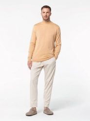 Basiclo Sweter w kolorze jasnobrązowym rozmiar: XL. Brązowe swetry nierozpinane Basiclo, xl, bez wzorów, z bawełny, bez kołnierzyka, bez ramiączek. Za 123.82 zł.
