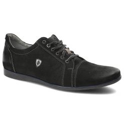 Czarne Półbuty Avanti Stylowe Obuwie Męskie. Czarne eleganckie półbuty Avanti, bez wzorów, z jeansu, bez obcasa, bez zapięcia. Za 169.00 zł.