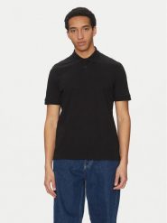 BOSS Polo Pe_Interlock 50520109 Czarny Regular Fit. Czarne koszulki polo Boss, m, bez wzorów, z bawełny, bez kołnierzyka, bez ramiączek. Za 289.99 zł.
