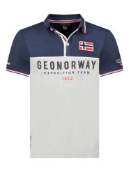 Geographical Norway Koszulka polo "Ketora" w kolorze granatowo-szarym rozmiar: XL. Niebieskie koszulki polo Geographical Norway, xl, bez wzorów, z bawełny, bez kołnierzyka, bez ramiączek. Za 86.99 zł.