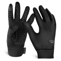 Rękawiczki termiczne unisex czarne 4FIZJO do biegania. Czarne rękawiczki 4FIZJO, bez wzorów. Za 45.00 zł.