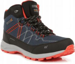 Buty trekkingowe męskie Samaris Lite. Czarne buty turystyczne Regatta, bez wzorów, z gumy, bez zapięcia, trekkingowe. Za 258.49 zł.