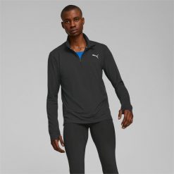 Bluza Puma Run Favorite Z Zamkiem 1/4 M Dorosłych. Czarne bluzy bez kaptura Puma, m, bez wzorów, z elastanu, bez kaptura. Za 139.99 zł.
