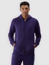 4F Bluza dresowa rozpinana z kapturem męska - granatowa L. Niebieskie bluzy z kapturem 4F, l, bez wzorów, z bawełny, z kapturem. W wyprzedaży za 119.99 zł.
