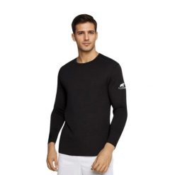 Koszulka z długim rękawem męska 100% wełny merynosów - Finn 210. Szare bluzy FJORK MERINO, na zimę, m, bez wzorów, z wełny, bez kaptura. W wyprzedaży za 259.00 zł.