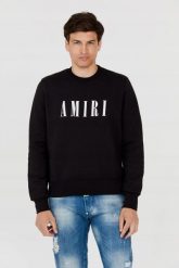 AMIRI Czarna bluza męska z dużym białym logo. Czarne t-shirty Amiri, m, bez wzorów, bez kołnierzyka, bez ramiączek. W wyprzedaży za 1,599.99 zł.