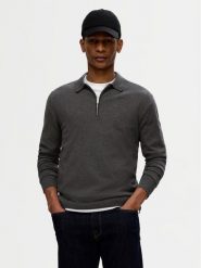 Selected Homme Sweter 16094271 Szary Regular Fit. Szare swetry rozpinane Selected Homme, l, bez wzorów, z bawełny, bez kołnierzyka, bez ramiączek. Za 159.99 zł.