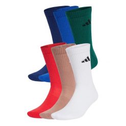 Skarpety Cushioned Crew 6 Pairs. Czerwone skarpety Adidas, bez wzorów, z bawełny. Za 124.00 zł.
