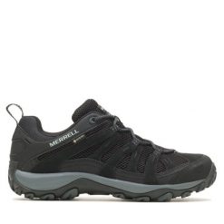 Trekkingi Merrell. Czarne buty trekkingowe Merrell, bez wzorów, bez zapięcia. Za 699.99 zł.