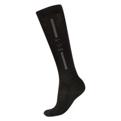 Skarpety jeździeckie ELT Merino. Czarne skarpety ELT, bez wzorów, z dzianiny. Za 136.50 zł.