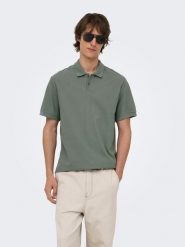 ONLY & SONS Koszulka polo "Onsben" w kolorze zielonym rozmiar: XL. Zielone koszulki polo Only & Sons, xl, bez wzorów, bez kołnierzyka, bez ramiączek. Za 109.95 zł.